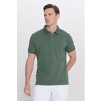 ALTINYILDIZ CLASSICS Erkek Haki %100 Pamuk Kıvrılmaz Pike Polo Yaka Slim Fit Dar Kesim Tişört