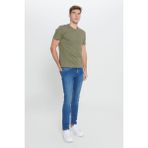 ALTINYILDIZ CLASSICS Erkek Haki Slim Fit Dar Kesim %100 Pamuk Bisiklet Yaka Tişört