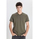 Altınyıldız Classics Erkek Haki Slim Fit Dar Kesim %100 Pamuk V Yaka Tişört