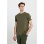 ALTINYILDIZ CLASSICS Erkek Haki Slim Fit Dar Kesim Bisiklet Yaka Desenli Tişört