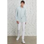Altınyıldız Classics Erkek Haki Slim Fit Dar Kesim Düğmeli Yaka Keten Görünümlü %100 Pamuk Flamlı Gömlek