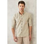 ALTINYILDIZ CLASSICS Erkek Haki Slim Fit Dar Kesim Düğmeli Yaka Pamuklu Oxford Gömlek - 2XL