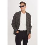ALTINYILDIZ CLASSICS Erkek Haki Slim Fit Dar Kesim Mono Yaka Kazayağı Desenli Blazer Ceket - 48