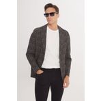 ALTINYILDIZ CLASSICS Erkek Haki Slim Fit Dar Kesim Mono Yaka Kazayağı Desenli Blazer Ceket