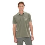 ALTINYILDIZ CLASSICS Erkek Haki Slim Fit Dar Kesim%100 Pamuk Baskılı Polo Yaka Tişört, Haki, 2XL