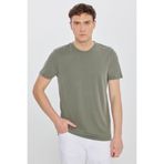 Altınyıldız Classics Erkek Haki Yumuşak Dokulu Slim Fit Dar Kesim Bisiklet Yaka Tişört