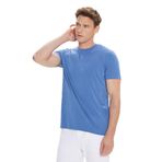 ALTINYILDIZ CLASSICS Erkek İndigo Slim Fit Dar Kesim Bisiklet Yaka Tişört, İndigo, S