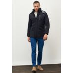 ALTINYILDIZ CLASSICS Erkek Indigo Standart Fit Normal Kesim Kapüşonlu Soğuk Geçirmez Kışlık Kaban, İndigo, 46