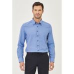 Altınyıldız Classics Erkek K.MAVI Düğmeli Yaka Tailored Slim Fit Oxford Gömlek - Koyu Mavi