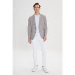 ALTINYILDIZ CLASSICS Erkek Kahve-Bej Slim Fit Dar Kesim Mono Yaka Desenli Blazer Ceket