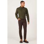 ALTINYILDIZ CLASSICS Erkek Kahverengi Slim Fit Dar Kesim 5 Cepli Desenli Esnek Pantolon