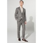ALTINYILDIZ CLASSICS Erkek Kahverengi Slim Fit Dar Kesim Mono Yaka Desenli Takım Elbise - 6 Drop - 46