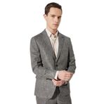 ALTINYILDIZ CLASSICS Erkek Kahverengi Slim Fit Dar Kesim Mono Yaka Desenli Takım Elbise, Kahverengi, 46-6 Drop