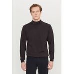 ALTINYILDIZ CLASSICS Erkek Kahverengi Tüylenme Yapmayan Standart Fit Normal Kesim Yarım Balıkçı Yaka Triko Kazak - 2XL
