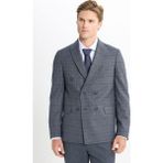 Altınyıldız Classics Erkek Koyu Gri Slim Fit Dar Kesim Kırlangıç Yaka Kareli Kapak Cepli Esnek Takım Elbise - 6 Drop - 50