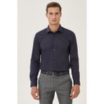 Altınyıldız Classics Erkek Koyu Lacivert Non-Iron Ütülemesi Kolay Slim Fit Dar Kesim Klasik Yaka Pamuklu Gömlek