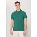 Altınyıldız Classics Erkek Koyu Yeşil %100 Pamuk Kıvrılmaz Pike Polo Yaka Slim Fit Dar Kesim Tişört - XXL