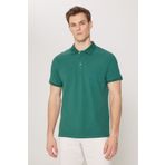 ALTINYILDIZ CLASSICS Erkek Koyu Yeşil %100 Pamuk Kıvrılmaz Pike Polo Yaka Slim Fit Dar Kesim Tişört