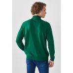 ALTINYILDIZ CLASSICS Erkek Koyu Yeşil Tüylenme Yapmayan Standart Fit Normal Kesim Yarım Balıkçı Yaka Triko Kazak,3XL
