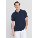ALTINYILDIZ CLASSICS Erkek Lacivert %100 Pamuk Kıvrılmaz Polo Yaka Slim Fit Dar Kesim Tişört