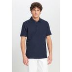 Altınyıldız Classics Erkek Lacivert %100 Pamuk Trend Mevsimlik Fitilli Tişört Slim Fit Polo Yaka