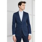 ALTINYILDIZ CLASSICS Erkek Lacivert Ekstra Slim Fit Dar Kesim Mono Yaka Diyagonal Desenli Pamuklu Conte Takım Elbise - 6 Drop - 48