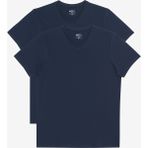 Altınyıldız Classics Erkek Lacivert-lacivert 2'li V Yaka %100 Pamuk Slim Fit Dar Kesim Basic Tişört - XS
