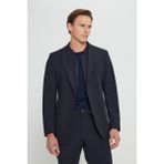 Altınyıldız Classics Erkek Lacivert Slim Fit Dar Kesim Çıkma Mono Yaka Tek Fleto Cepli Esnek Takım Elbise - 6 Drop - 52