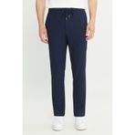 ALTINYILDIZ CLASSICS Erkek Lacivert Slim Fit Dar Kesim Gofre Desenli Beli Bağlamalı Yan Cepli Travel Casual Pantolon