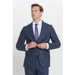 ALTINYILDIZ CLASSICS-Erkek Lacivert Slim Fit Dar Kesim Mono Yaka Desenli Yünlü Takım Elbise (Lacivert / 48-6 Drop)