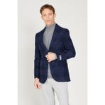 ALTINYILDIZ CLASSICS Erkek Lacivert Slim Fit Dar Kesim Mono Yaka Yünlü Blazer Ceket - 48-6N