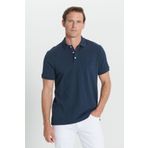 ALTINYILDIZ CLASSICS Erkek Lacivert Slim Fit Dar Kesim Polo Yaka %100 Pamuk Kısa Kollu Tişört