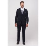 ALTINYILDIZ CLASSICS Erkek Lacivert Slim Fit Dar Kesim Su ve Leke Tutmayan Nano Takım Elbise - 52 - 8 Drop