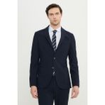 Altınyıldız Classics Erkek Lacivert Slim Fit Mono Yaka Gofre Desenli Torba Cepli Takım Elbise - 6 Drop - 50