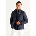 ALTINYILDIZ CLASSICS Erkek Lacivert Standart Fit Normal Kesim Dik Yaka Desenli Mont - 4XL