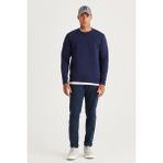 Altınyıldız Classics Erkek Lacivert Standart Fit Normal Kesim Içi Polarlı 3 Iplik Bisiklet Yaka Pamuklu Sweatshirt - Renkli