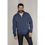 Altınyıldız Classics Erkek Lacivert Standart Fit Normal Kesim Içi Polarlı Fermuarlı Dik Bato Yaka Pamuklu Sweatshirt
