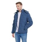 ALTINYILDIZ CLASSICS Erkek Lacivert Standart Fit Normal Kesim Kapüşonlu Desenli Mont, Lacivert, 2XL