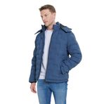 ALTINYILDIZ CLASSICS Erkek Lacivert Standart Fit Normal Kesim Kapüşonlu Desenli Mont, Lacivert, M