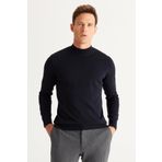 ALTINYILDIZ CLASSICS Erkek Lacivert Standart Fit Normal Kesim Yarım Balıkçı Yaka Pamuklu Triko Kazak - XL