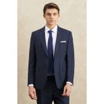 Altınyıldız Classics Erkek Lacivert Su Geçirmez Regular Fit Mono Yaka Yünlü Nano Takım Elbise - 4 Drop - 52