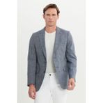 ALTINYILDIZ CLASSICS Erkek Mavi Comfort Fit Rahat Kesim Mono Yaka Desenli Blazer Ceket - 50