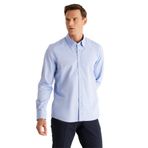 ALTINYILDIZ CLASSICS Erkek Mavi Slim Fit Dar Kesim Düğmeli Yaka%100 Pamuk Oxford Gömlek
