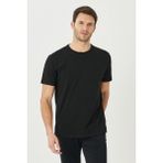 ALTINYILDIZ CLASSICS Erkek Siyah 360 Derece Her Yöne Esneyen Slim Fit Dar Kesim Bisiklet Yaka Tişört - XXXL