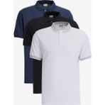 Altınyıldız Classics Erkek Siyah-beyaz- Lacivert 3'lü Çekmeyen Pamuklu Slim Fit Kıvrılmaz Polo Yaka Tişört - Siyah - Beyaz - Lacivert