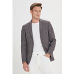 ALTINYILDIZ CLASSICS Erkek Siyah-Bordo Slim Fit Dar Kesim Mono Yaka Desenli Blazer Ceket, Siyah-Bordo, 48-6 Drop