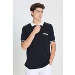 ALTINYILDIZ CLASSICS Erkek Siyah-Ekru Standart Fit Normal Kesim Polo Yaka Triko Tişört