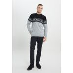 Altınyıldız Classics Erkek Siyah-füme Standart Fit Normal Kesim Yarım Balıkçı Yaka Şardonlu Yumuşak Dokulu Triko Kazak - Siyah - Füme - 2XL