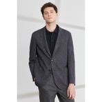 ALTINYILDIZ CLASSICS Erkek Siyah-gri Comfort Fit Rahat Kesim Mono Yaka Magic Blazer Ceket - 50 / 4 - Siyah - Gri