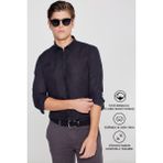 Altınyıldız Classics Erkek Siyah Kolay Ütülenebilen %100 Pamuk Nefes Alabilen Terletmez Slim Fit Gömlek - XL